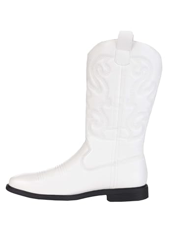 White Cowboy Boots for Men | Costume Shoes for Adults Size 11
