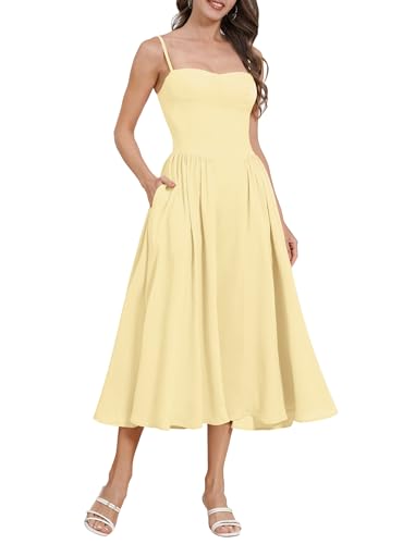 Women’s Corset Dress Sexy Thigh Spaghetti Strap Bustier Cocktail Dress Low Cut Boho Formal Dresses with Pockets
