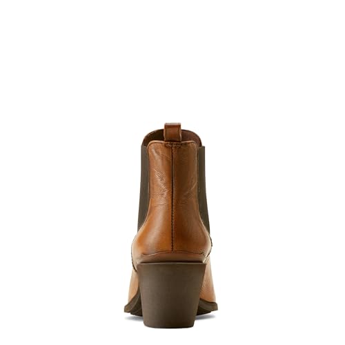 Womens Bradley Pointed Toe Chelsea Casual Boots Ankle Mid Heel 2-3" - Brown