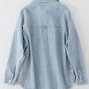317d0BrwVKL.jpg Womens Denim Shirt Long Sleeve Oversized Boyfriend Jean Jacket Shacket Trendy Button Down Shirt