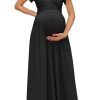 Maternity Maxi Dress Wrap V Neck Baby Shower Pregnancy Dresses for Photoshoot