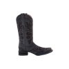 Women's Leather Cowgirl Embroidered Square Toe Boot Pull-on Comfortable Fit Western Style