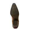 Womens Bradley Pointed Toe Chelsea Casual Boots Ankle Mid Heel 2-3" - Brown