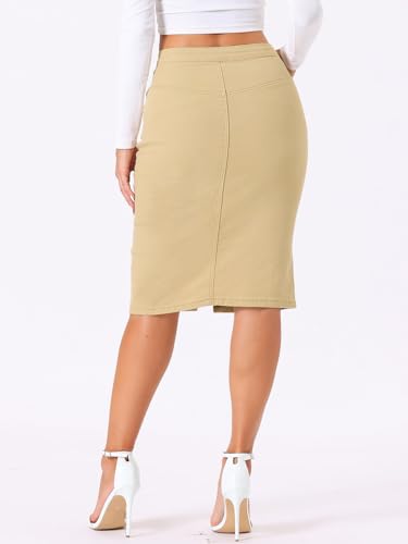 Women's Jean Skirts Split Casual High Waist Bodycon Denim Pencil Skirt