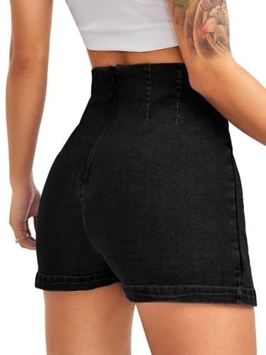 31y3nloPHbL.jpg Women's Casual Split Hem High Waist Denim Skorts Skirt Shorts