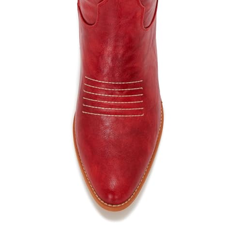 Wide Calf Cowboy Boots Women Knee High Tall Western Cowgirl Boots Adjustable Lace Up Plus Size Comfortable 2-Inch Heel