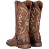 41-7PYLYcWL.jpg Women's Buckle Strap Wide Calf Cowboy Boots Square Toe Western Cowgirl Boots