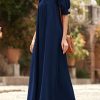 41-PrY8p2BL.jpg Women 2025 Summer Maxi Dress Casual Loose Puff Sleeve Square Neck Maternity Flowy Long Beach Dresses with Pockets