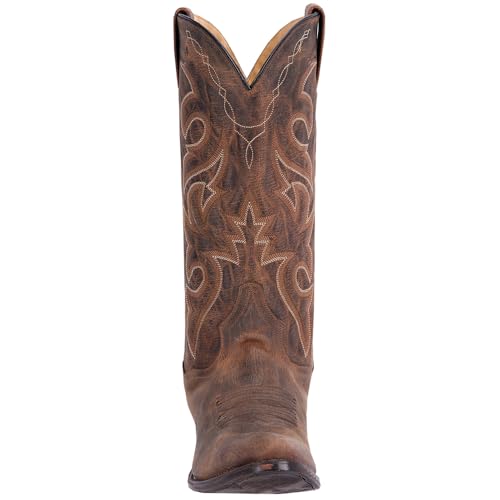 Mens Renegade Embroidered Round Toe Casual Boots Mid Calf - Brown
