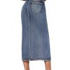 Women's Long Denim Skirt – Stretch Jean Skirt for Office and Casual Wear