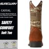 Cowboy Boots For Men - Mens Square Toe Western Boot With Flag,Oil/Slip Resistant,Durable Fashionable Classic Pull on 10 Inch