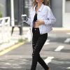 Womens Denim Jackets,Stretch Slim Fit Jean Jacket