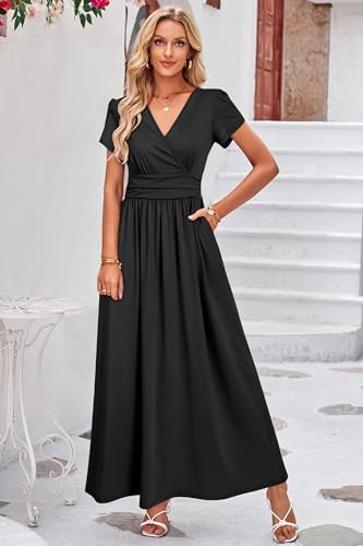 Maternity Maxi Dress Wrap V Neck Baby Shower Pregnancy Dresses for Photoshoot