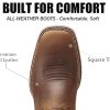 Cowboy Boots For Men - Mens Sport Wide Square Toe Western Boot,Oil/Slip Resistant,Durable Fashionable Classic Pull on 10 Inch