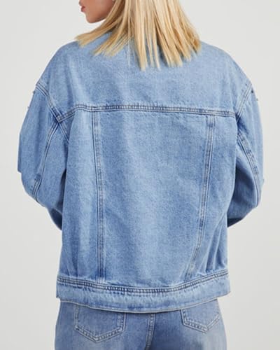 Jean Jacket Women Trendy 2025 Embellished Button Down Vintage Western Trucker Jacket Spring Coat Outfits