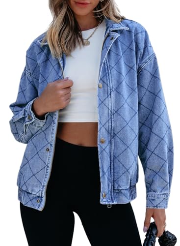 Women's Jean Jacket Long Sleeve Zimbaplatinum Overszied Denim Jackets Shacket Coat Fashion Spring Outfits 2025