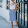 Women's Casual Mid Rise Button Down Frayed Raw Hem Denim Jean Midi Skirt