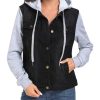 419i8tEKYwL.jpg Women's Classic Casual Hooded Denim Jacket Drawstring Vintage Washed Jean Jacket Sweatshirt with Pockets