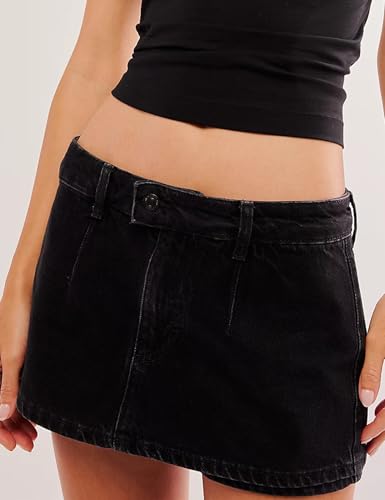 Denim Skorts for Women Low Waist Stretchy Jean Mini Skirt Summer Casual Y2K Shorts