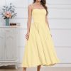 Women’s Corset Dress Sexy Thigh Spaghetti Strap Bustier Cocktail Dress Low Cut Boho Formal Dresses with Pockets