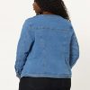 Denim Jacket for Women Plus Size Collarless Long Sleeve Button Down Jean Jacket 2025 Western Outfit