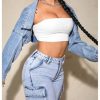 Women's Y2k Open Front Cropped Denim Jean Long Sleeve Street Jacket Coat
