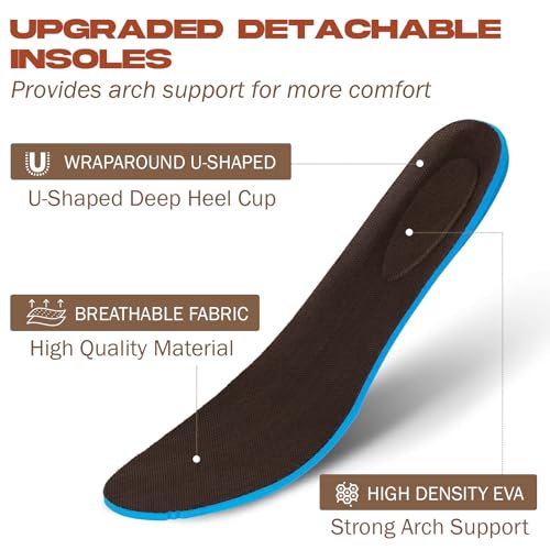 Cowboy Boots for Men Western Boots Wide Square Toe Men's Cowboy Boots Classic Embroidered with Pull On Slip Resistant Boots