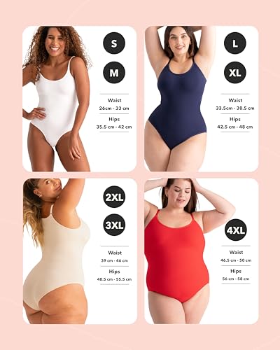 Bodysuits for Women - Body Shaper Tummy Control Bodysuit, Shapewear Bodysuits for Women, Scoop Neck Plus Size