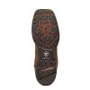 Womens Anthem Patriot Embroidery Pull On Casual Boots Mid Calf Low Heel 1-2" - Brown