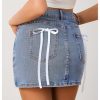 Women's Denim Skirt High Waist Bow Pocket Bodycon Y2K Mini Jean Skirts