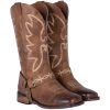 41O5mQcp8ZL.jpg Women's Buckle Strap Wide Calf Cowboy Boots Square Toe Western Cowgirl Boots