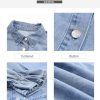 41OFOnNUTL.jpg Womens Smocked 3 4 Sleeve Button Down Denim Jeans Dresses