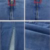 Women’s Denim Pencil Skirt High Waisted Knee Length Side Split Hem Stretch Jean Skirts for Women