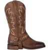 41RqG3p3DuL.jpg Women's Buckle Strap Wide Calf Cowboy Boots Square Toe Western Cowgirl Boots
