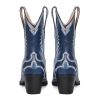 Western Boots for Women Metallic Embroidered Pointed Toe Cowgirl Boots Chunky Heel Pull-On Short Cowboy Boots Wide Calf Country