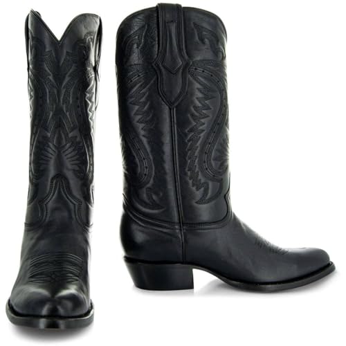 41T23mnHBEL.jpg Mens Classic Round Toe Cowboy Boots H7001