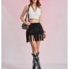 41TKfePEk5L.jpg Women's Suede Fringe Sexy Cowgirl Skirts Country Concert Outfit Western High Waisted Skirt