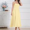 Women’s Corset Dress Sexy Thigh Spaghetti Strap Bustier Cocktail Dress Low Cut Boho Formal Dresses with Pockets