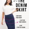 Women’s Ease into Comfort Pull-On Stretch Denim Skirt – Soft Jean Fabric, Flattering Slim Fit, All-Day Comfort