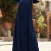 41UCu-kmR7L.jpg Women 2025 Summer Maxi Dress Casual Loose Puff Sleeve Square Neck Maternity Flowy Long Beach Dresses with Pockets