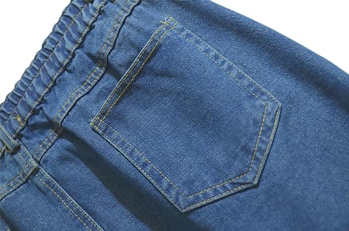 41UfhdFYNiL.jpg Women's Summer Casual Elastic Waist Pockets Work Midi Denim A Line Skirt