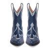 Western Boots for Women Metallic Embroidered Pointed Toe Cowgirl Boots Chunky Heel Pull-On Short Cowboy Boots Wide Calf Country