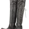 Over the Knee Cowboy Boots for Women Adjustable Thigh High Cowgirl Boots