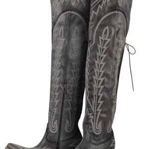 Over the Knee Cowboy Boots for Women Adjustable Thigh High Cowgirl Boots