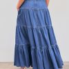 41YUbSL8GhL.jpg Women’s Long Jean Denim Tiered Button Down High Waisted Maxi Skirts