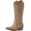 Cowboy Boots For Women Western Cowgirl Boots with Chunky Heel Mid Calf Snip Toe Ideal for low insteps
