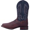 Mens Winslow Embroidered Square Toe Casual Boots Mid Calf - Blue, Brown