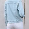 Women's Basic Long Sleeves Button Down Fitted Denim Jean Jackets
