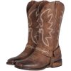 41fRY3uuZDL.jpg Women's Buckle Strap Wide Calf Cowboy Boots Square Toe Western Cowgirl Boots