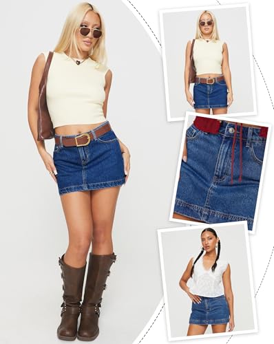 Jean Skorts for Woman 2025 Trendy High Waisted Y2k Mini Skirt Stretchy Denim Shorts Skort Country Concert Outfits
